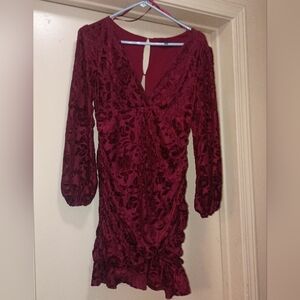 Elegant Burgundy Dress CITY VIBE